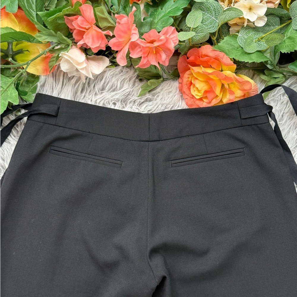Rebecca Taylor Black Wide-Leg Tie Side Bow Trousers - Picture 2 of 13